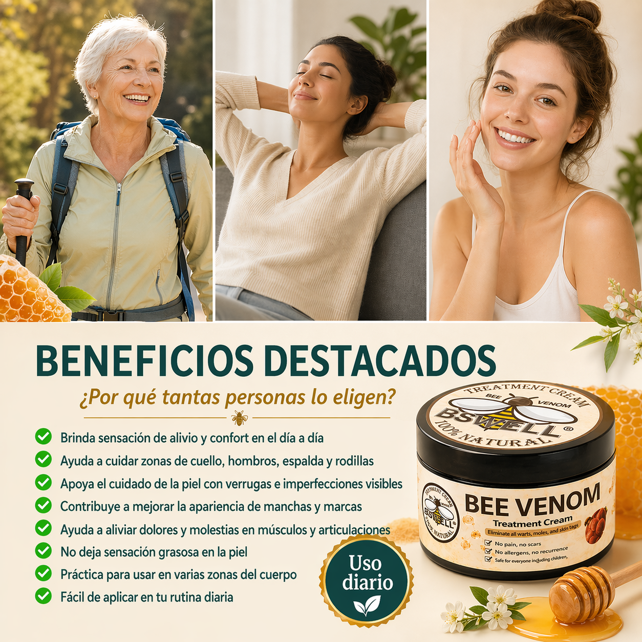 Crema de Veneno de Abeja Original: Alivio Articular (Lleva 2x1)